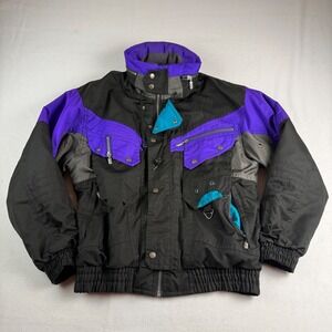 Nevica Authentic Vintage Sport 90s Colorblock Ski Jacket Purple/Teal/Black